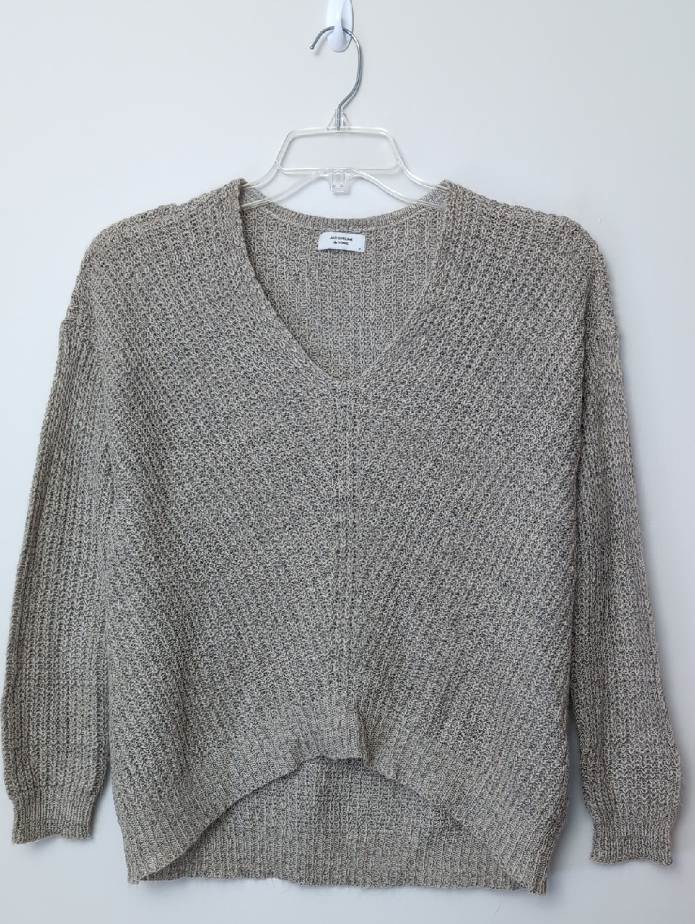 Jacqueline De Yong JDY Beige Medium "Megan" Long Sleeve Pullover Sweater